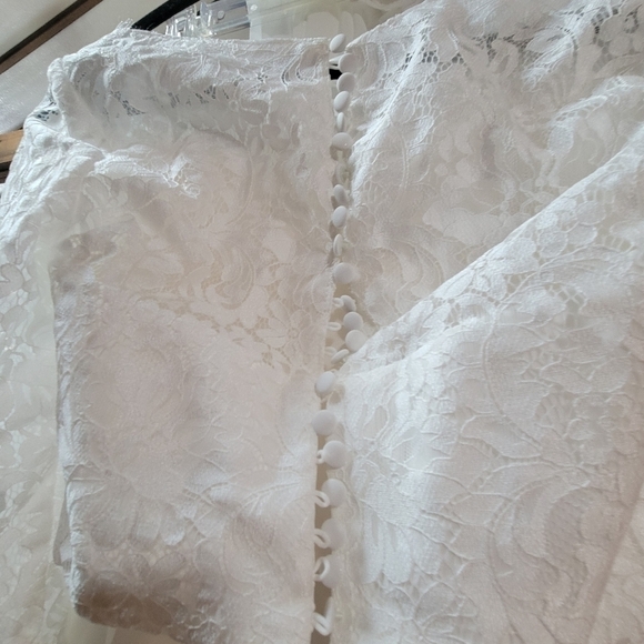 Two Piece White Lace Bohemian Boho Wedding Dress Size 4 Mint Condition - Picture 7 of 16